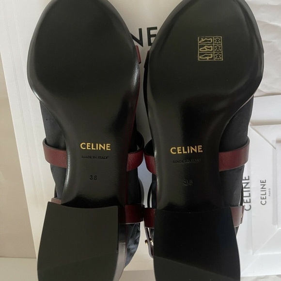 CÉLINE Triomphe Sandal in Calfskin Burgundy Size38 - Picture 5 of 10